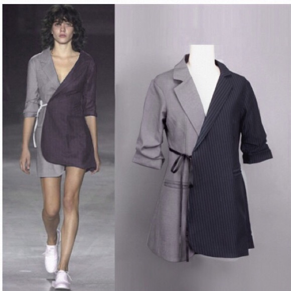 two tone blazer dress